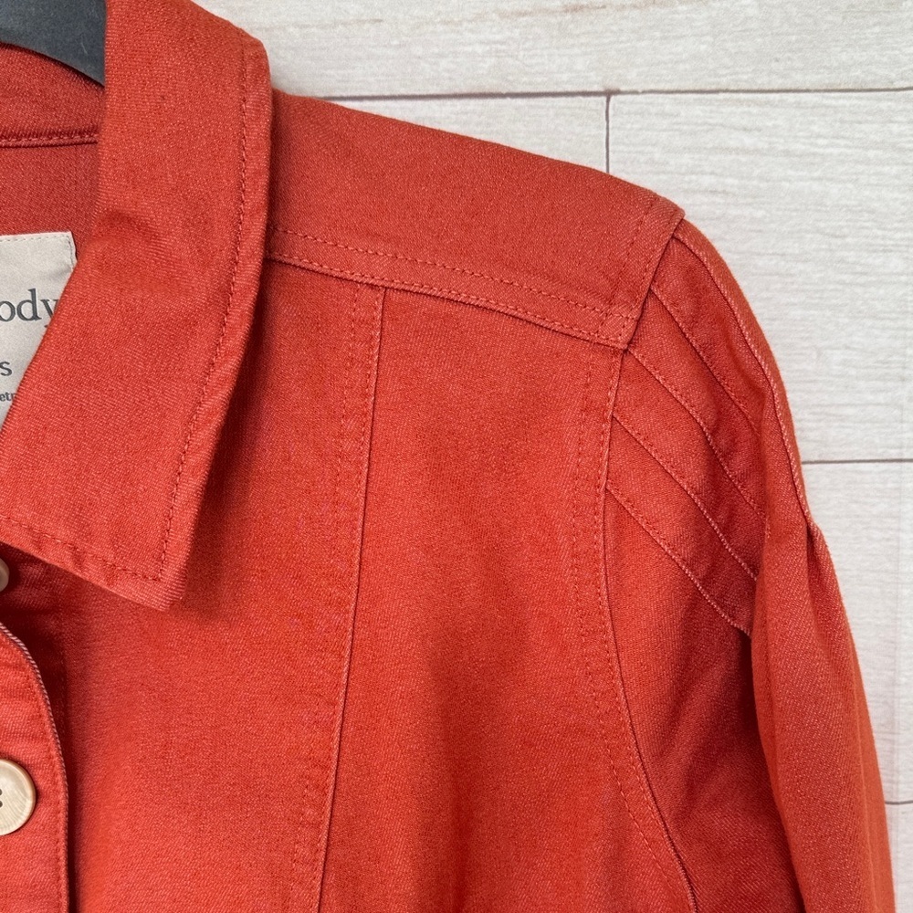 Any Body Women's Utility/Denim Jacket in Pumpkin size XS - Picture 3 of 5